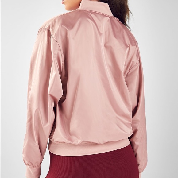 Fabletics Eva Bomber Jacket. Reversible. Rose Gold Size Medium - Picture 2 of 10